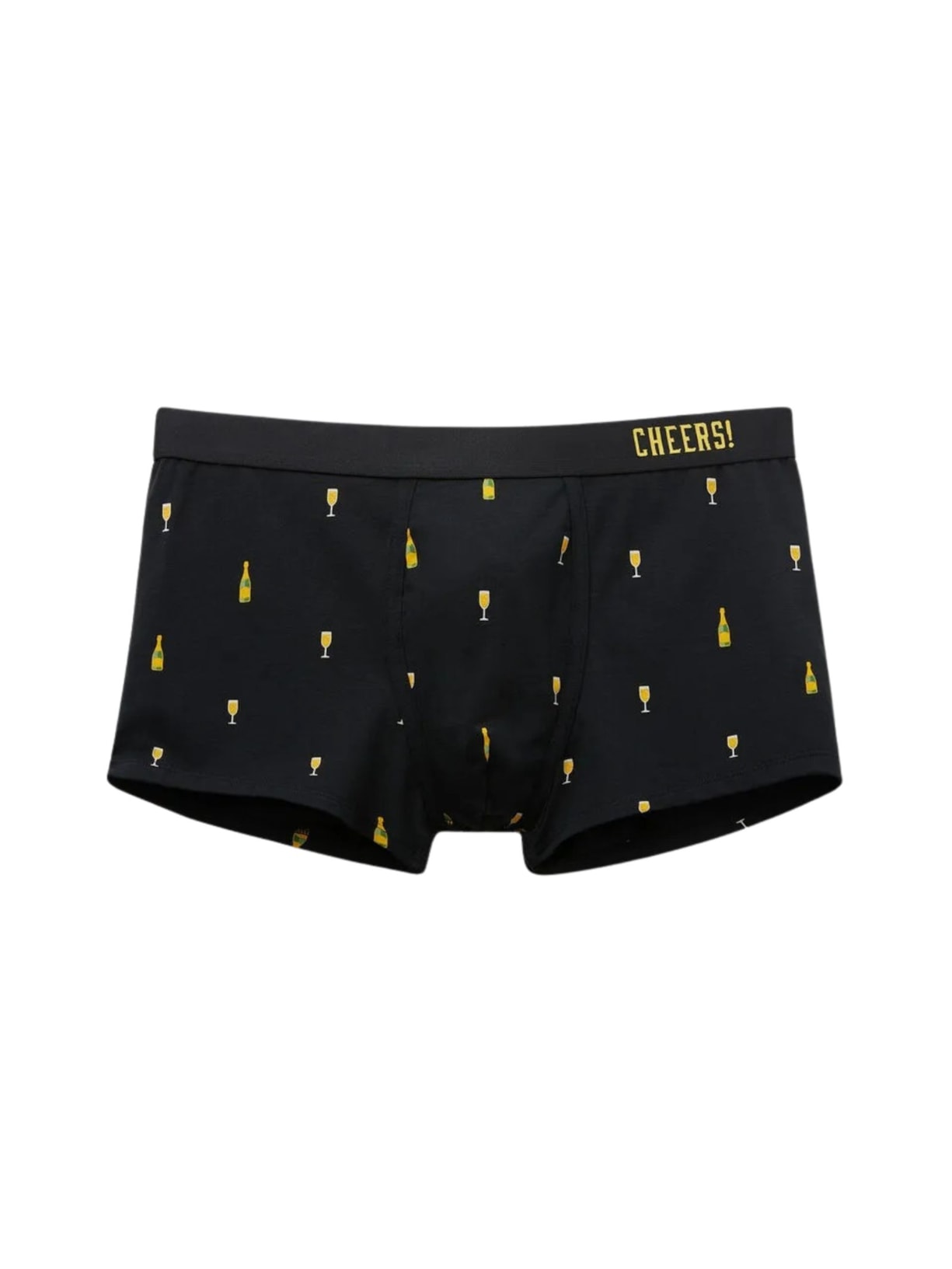 Cueca Boxer Com Estampa De Garrafas Em Algodão Supima Preto Intimissimi