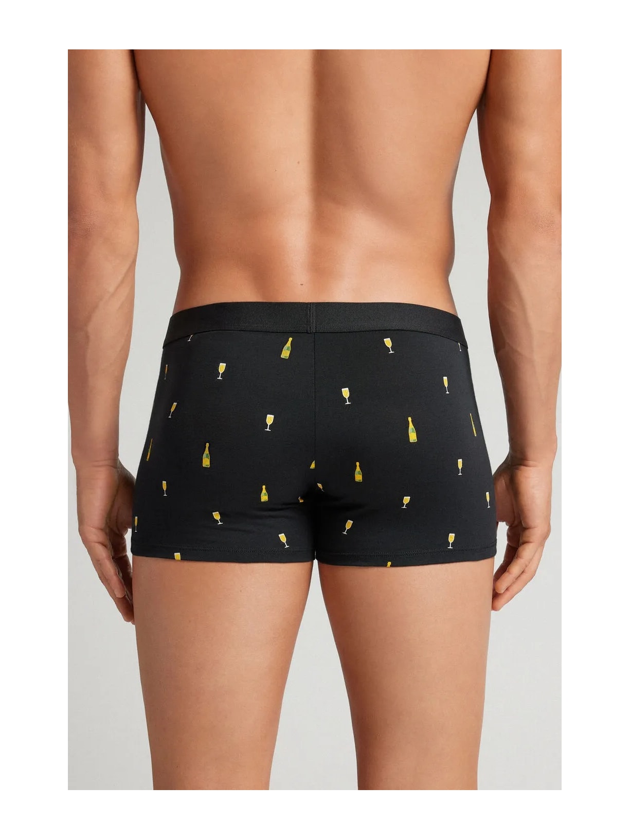 Cueca Boxer Com Estampa De Garrafas Em Algodão Supima Preto Intimissimi