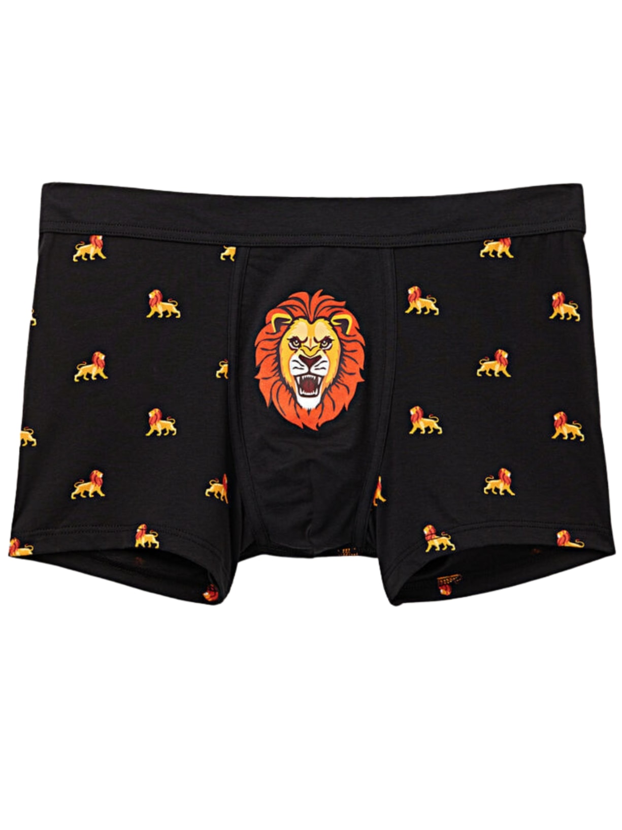 Cueca Boxer Com Estampa De Leões Em Algodão Natural Fresh - Preto