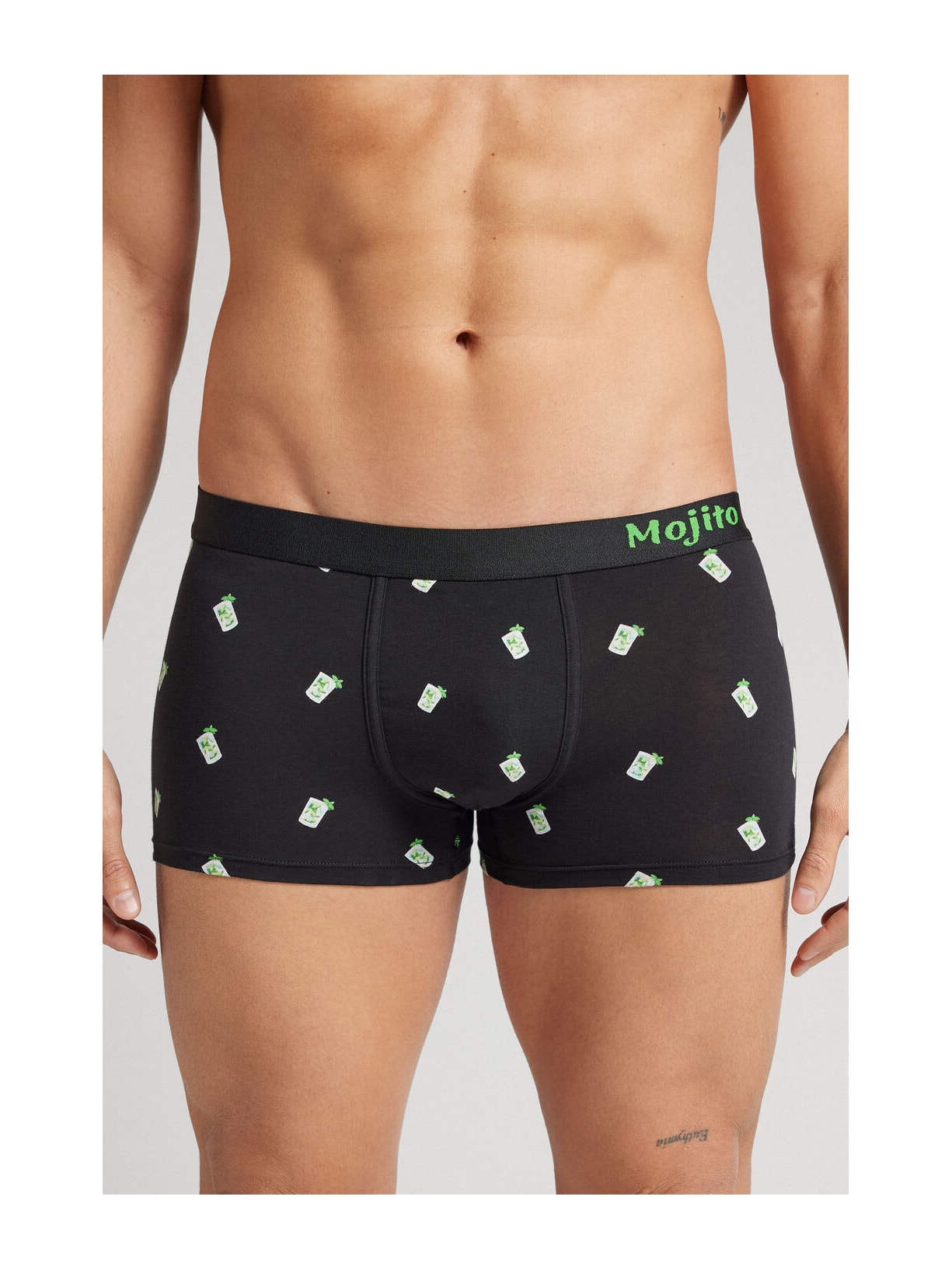Cueca Boxer Com Estampa De Mojito Em Algodão Supima Preto Intimissimi