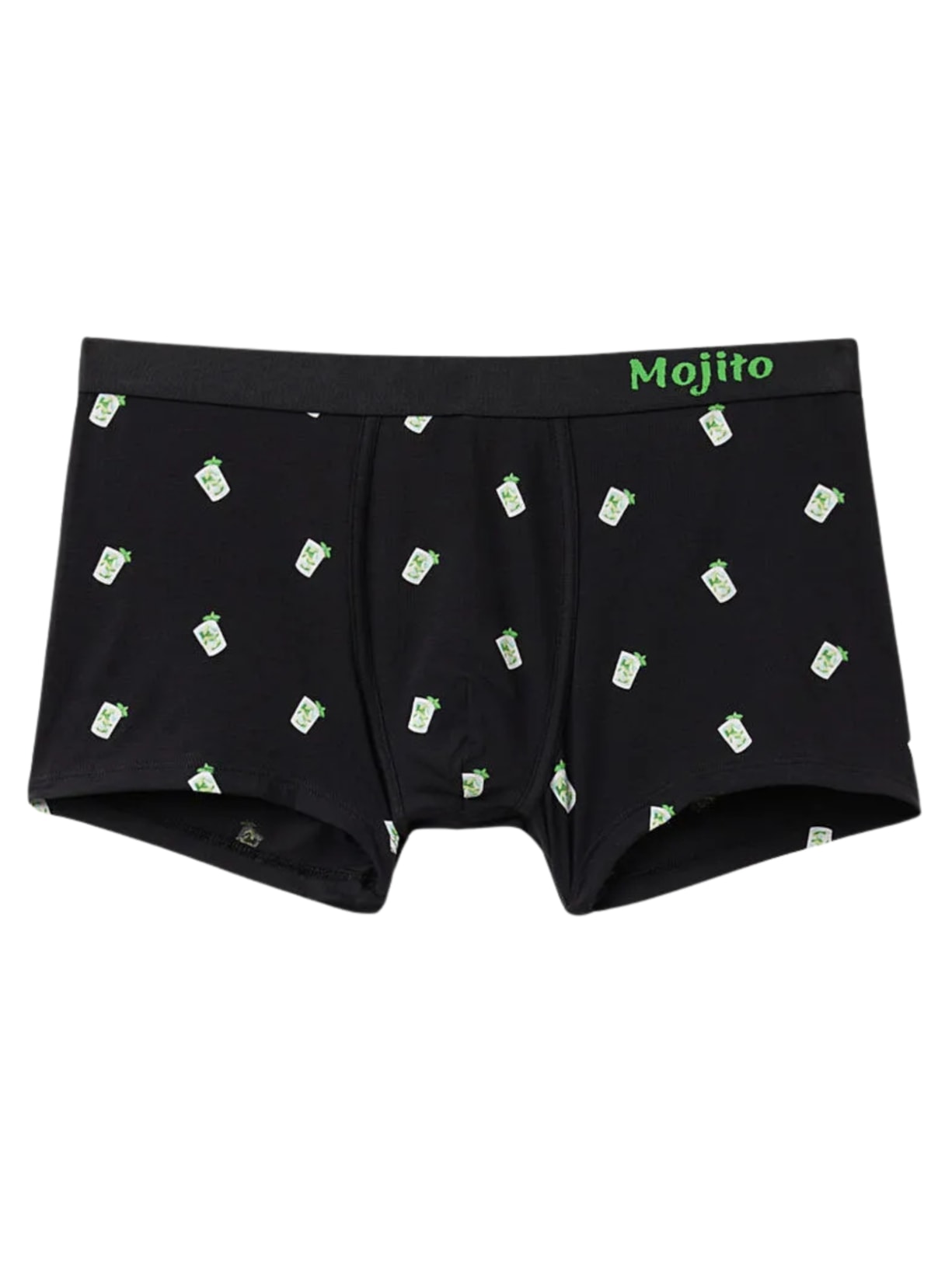 Cueca Boxer Com Estampa De Mojito Em Algodão Supima - Preto