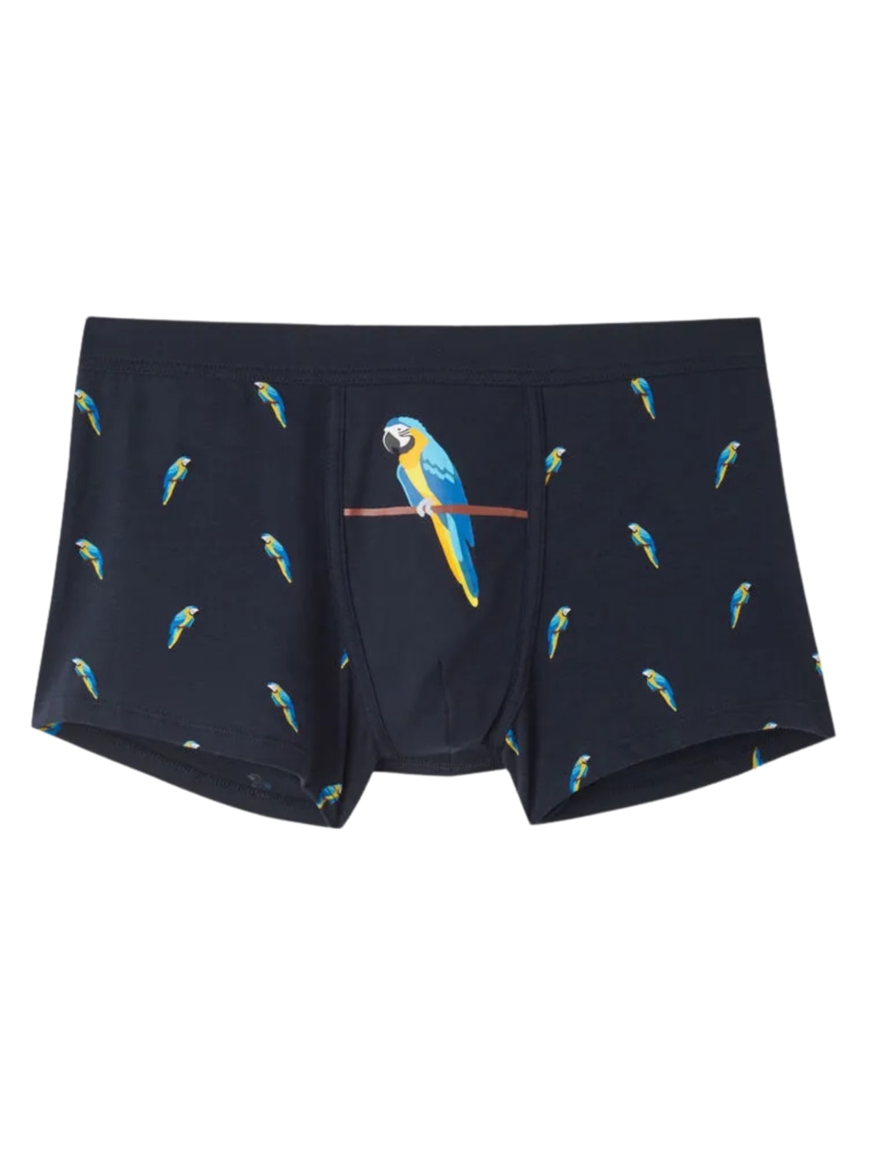 Cueca Boxer Com Estampa De Papagaios Em Algodão Natural Fresh - Azul