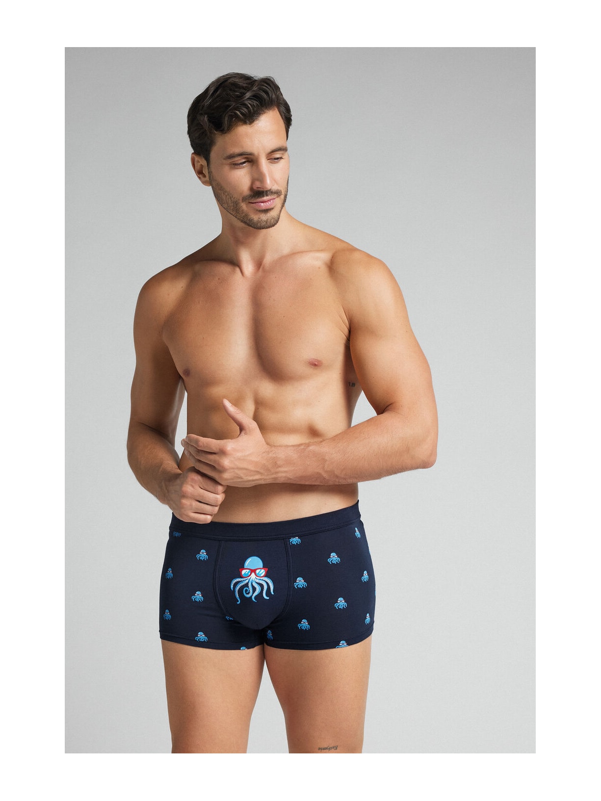 Cueca Boxer Com Estampa De Polvo Em Algodão Natural Fresh Azul Intimissimi
