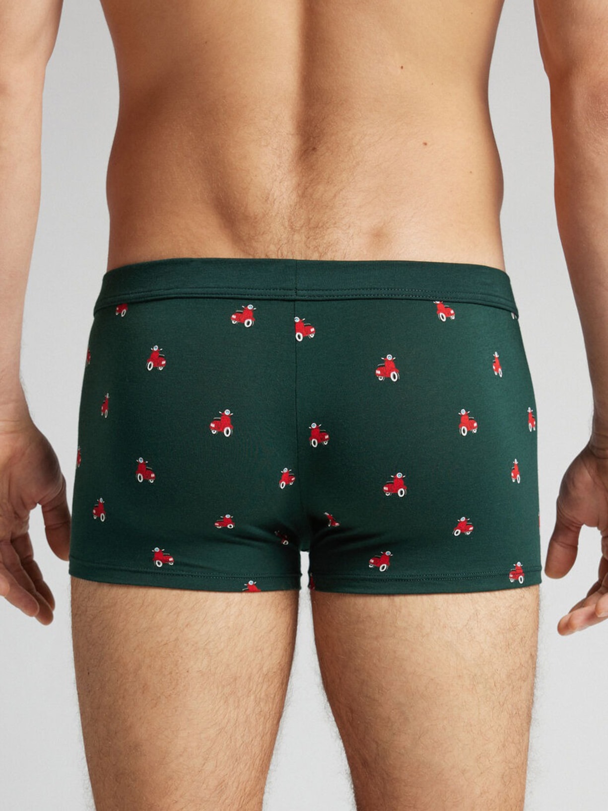 Cueca Boxer Com Estampa De Scooter Em Algodão Natural Fresh Verde Intimissimi