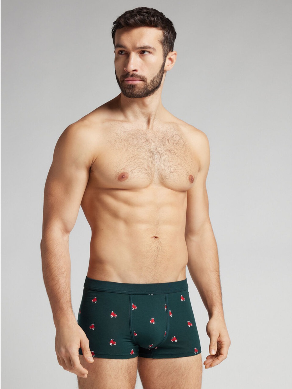 Cueca Boxer Com Estampa De Scooter Em Algodão Natural Fresh Verde Intimissimi
