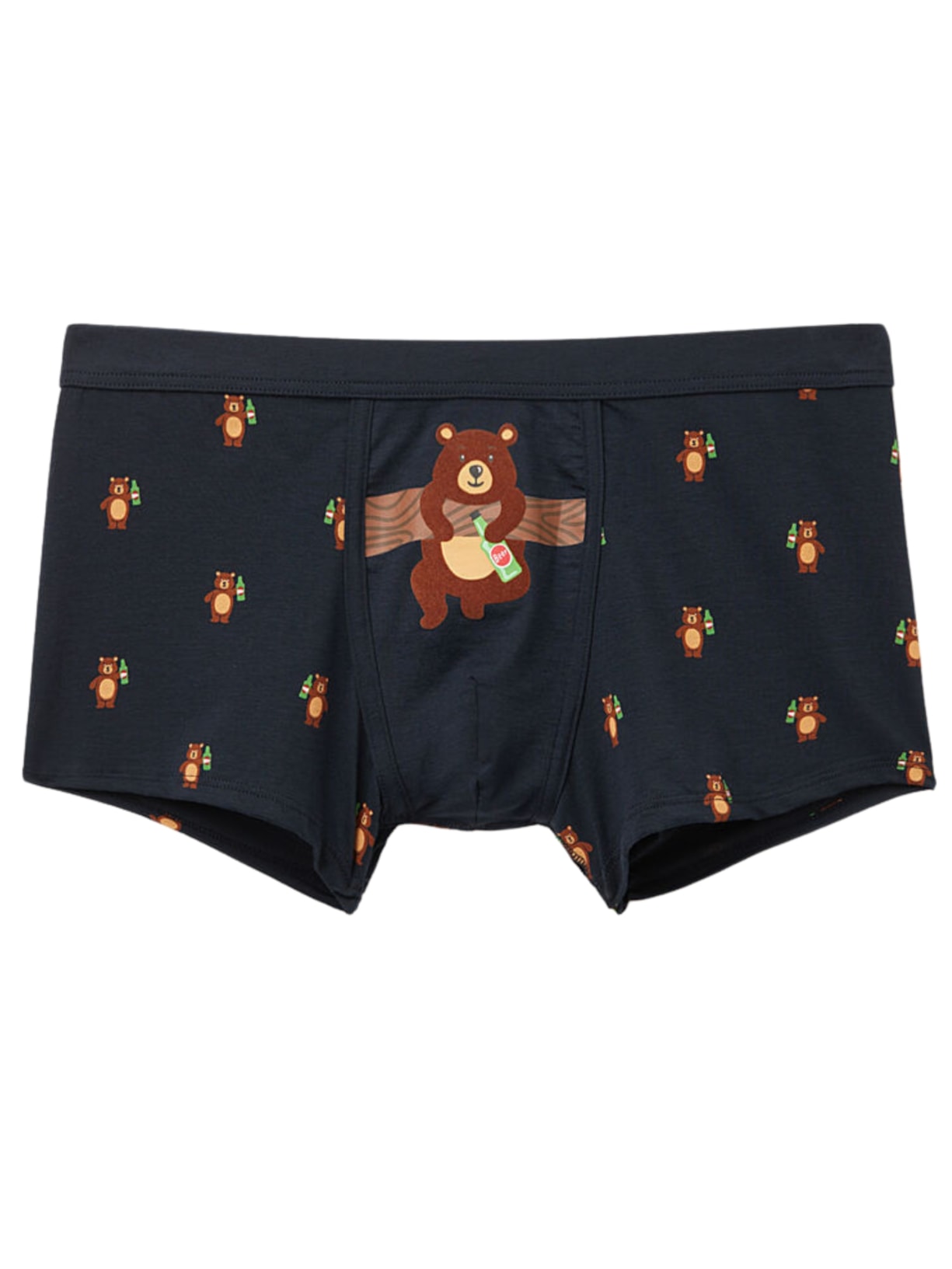 Cueca Boxer Com Estampa De Ursos Em Algodão Natural Fresh - Preto