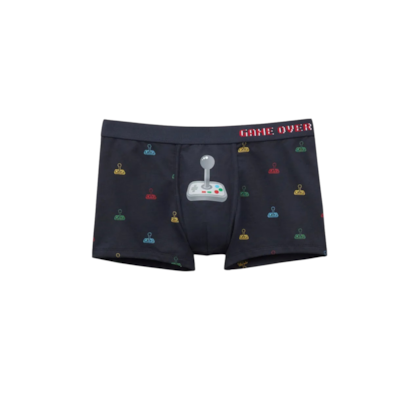 Cueca Boxer Com Estampa Joystick Em Algodão Supima - Azul