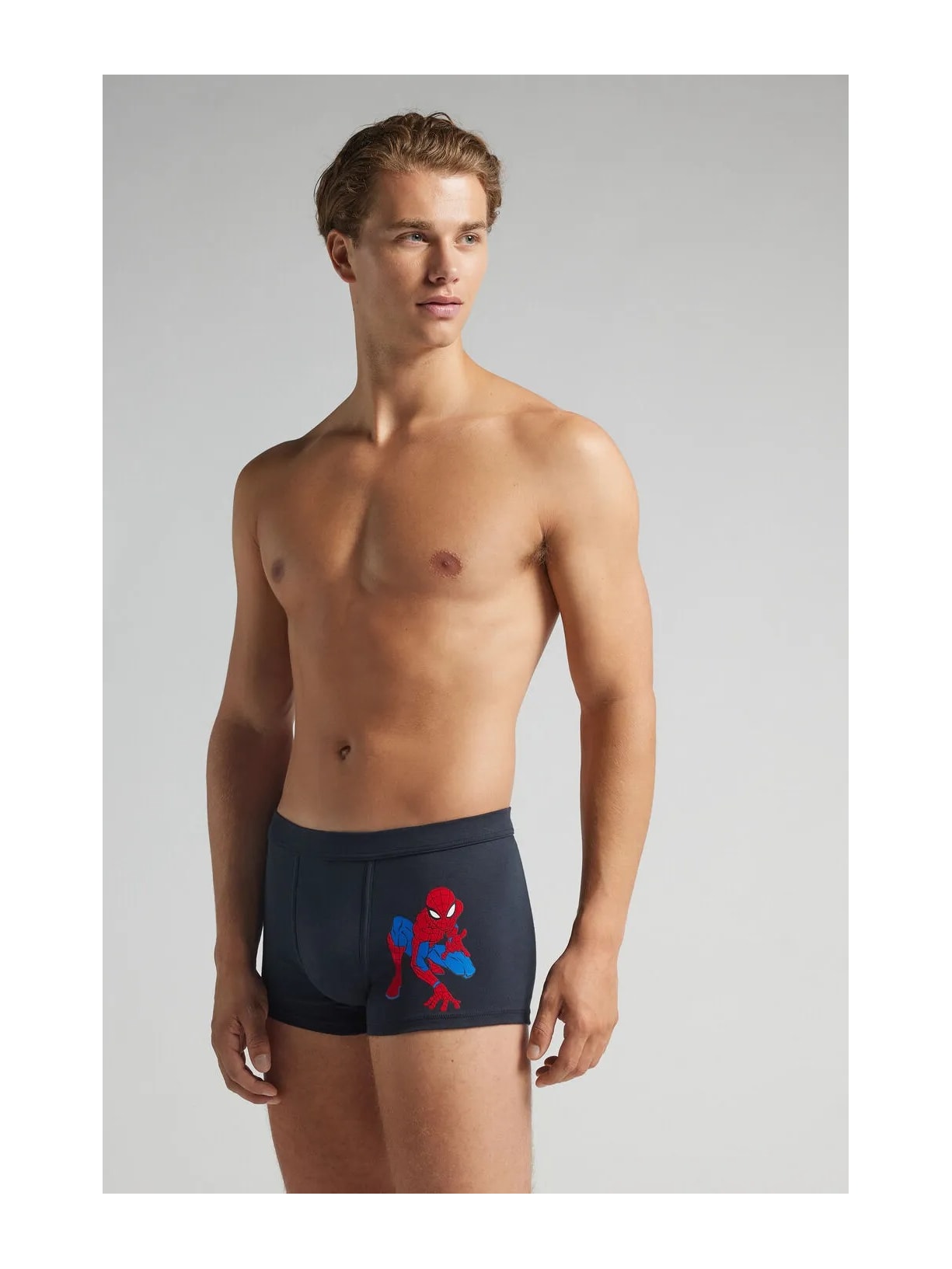 Cueca Boxer Com Estampa Marvel Homem-Aranha Em Algodão Supima Azul Intimissimi