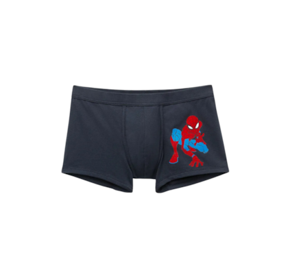 Cueca Boxer Com Estampa Marvel Homem-Aranha Em Algodão Supima - Azul