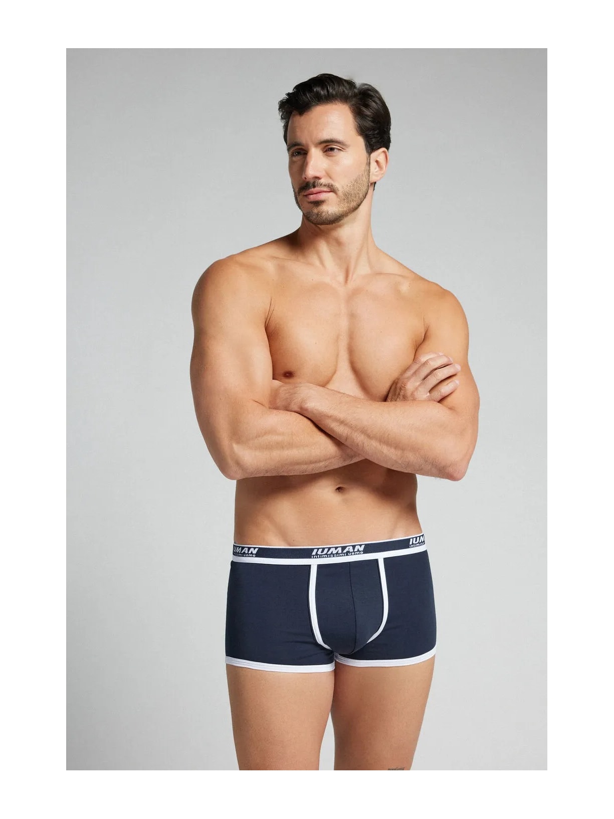Cueca Boxer Com Logotipo Em Algodão Supima Azul Intimissimi