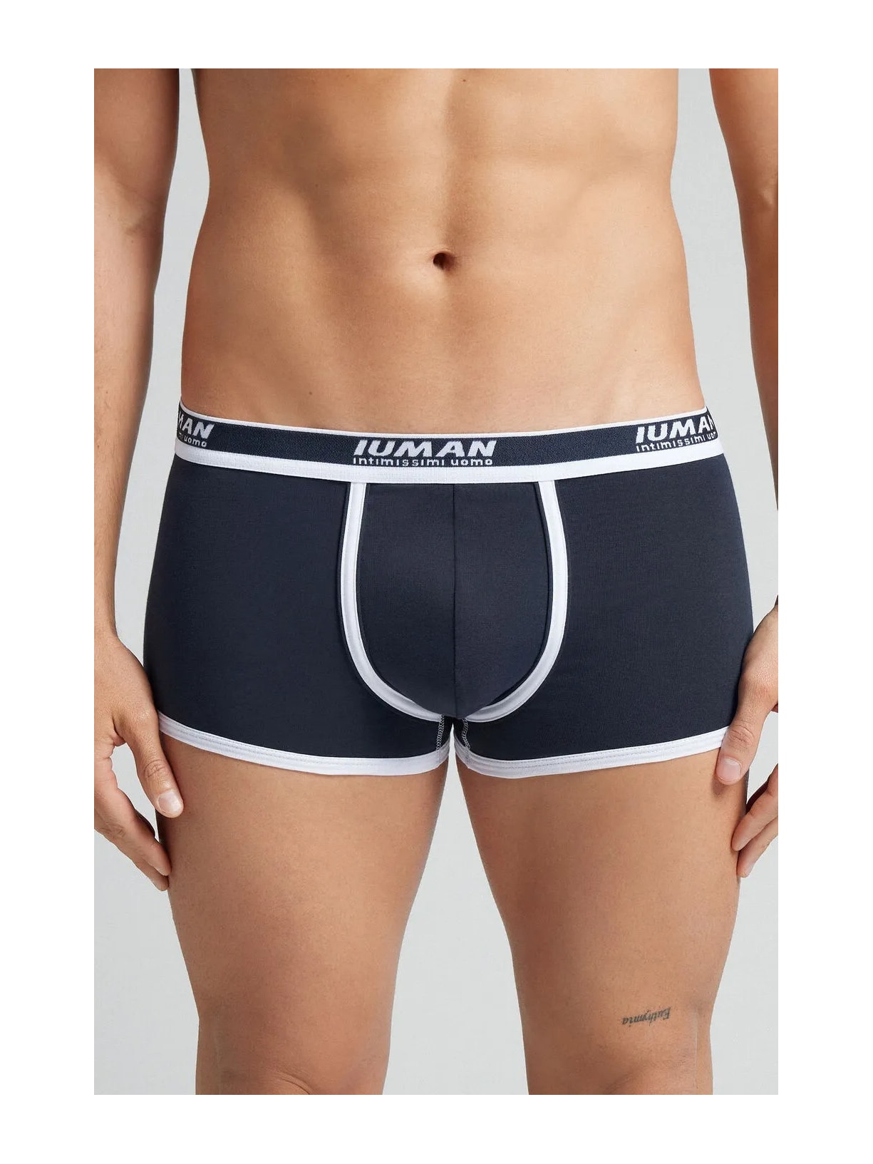 Cueca Boxer Com Logotipo Em Algodão Supima Azul Intimissimi