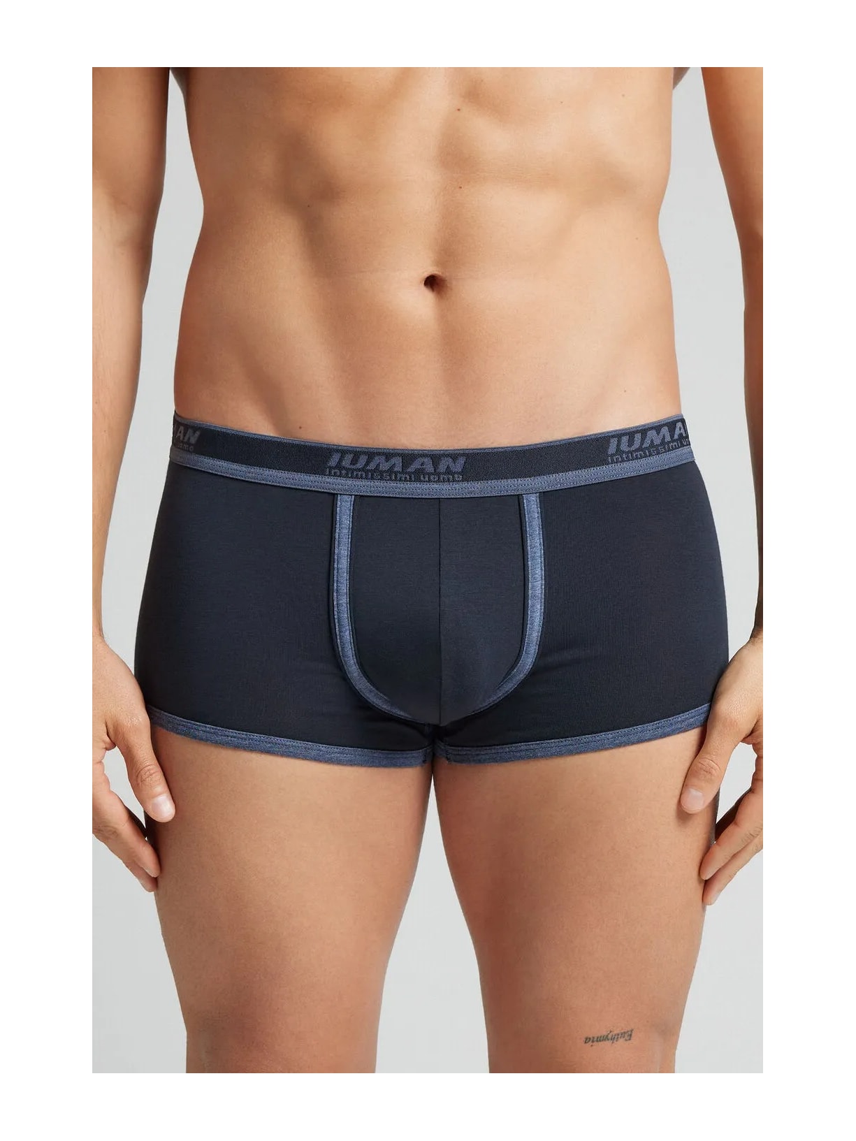 Cueca Boxer Com Logotipo Em Algodão Supima Azul Intimissimi