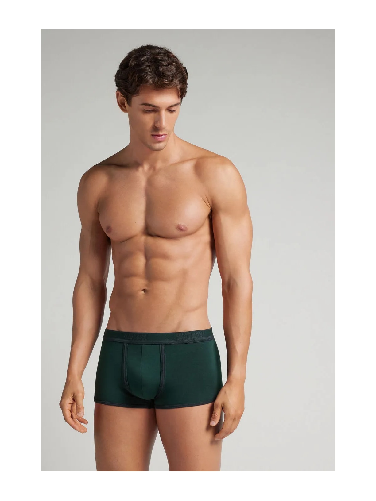 Cueca Boxer Com Logotipo Em Algodão Supima Verde Intimissimi