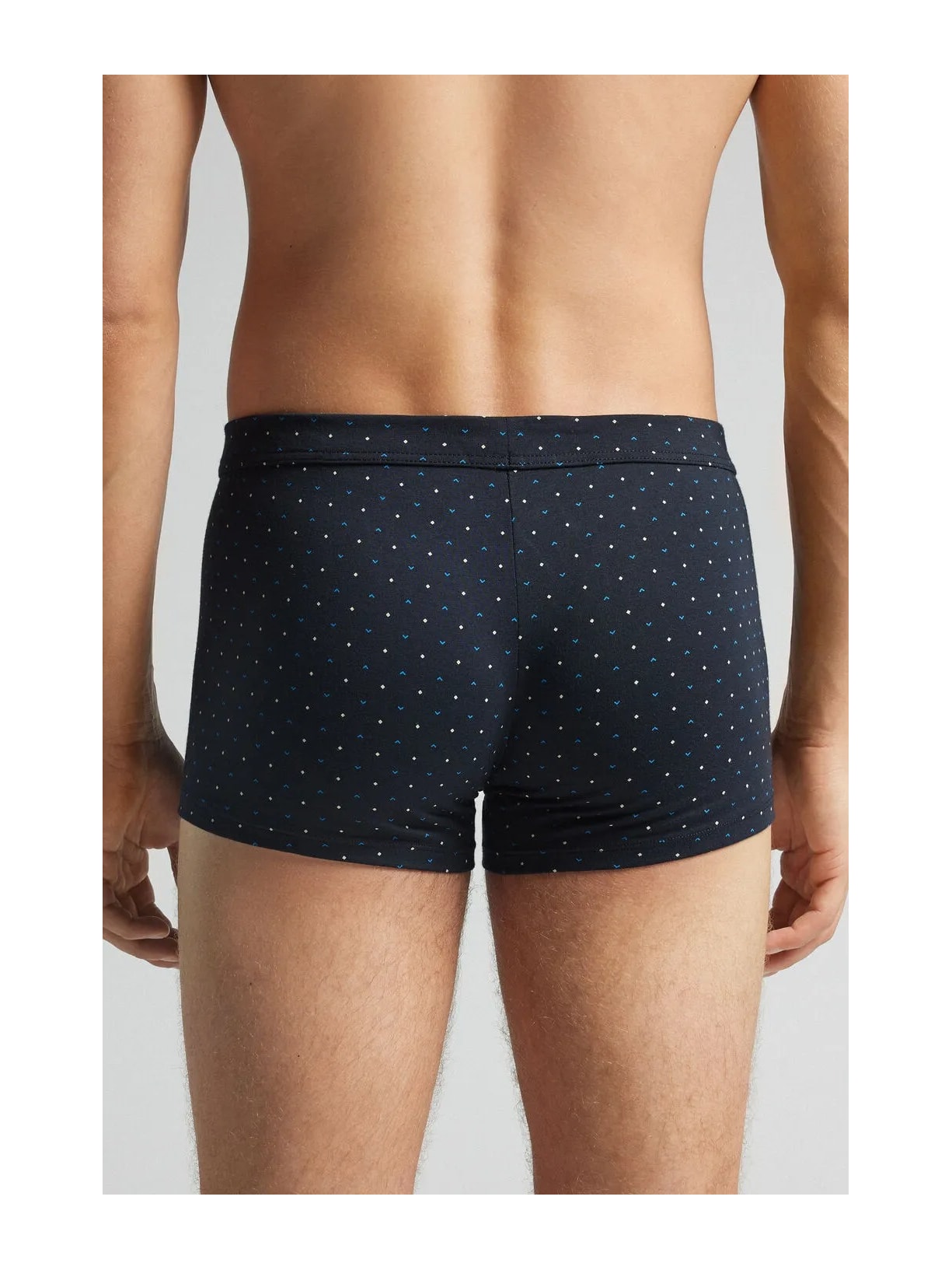 Cueca Boxer Com Padrão Geométrico Em Algodão Supima Azul Intimissimi