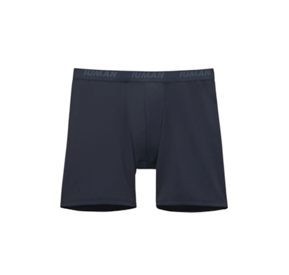 Cueca Boxer Comprida Em Microfibra - Azul