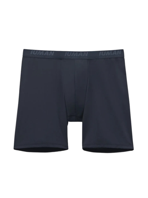 Cueca Boxer Comprida Em Microfibra - Azul