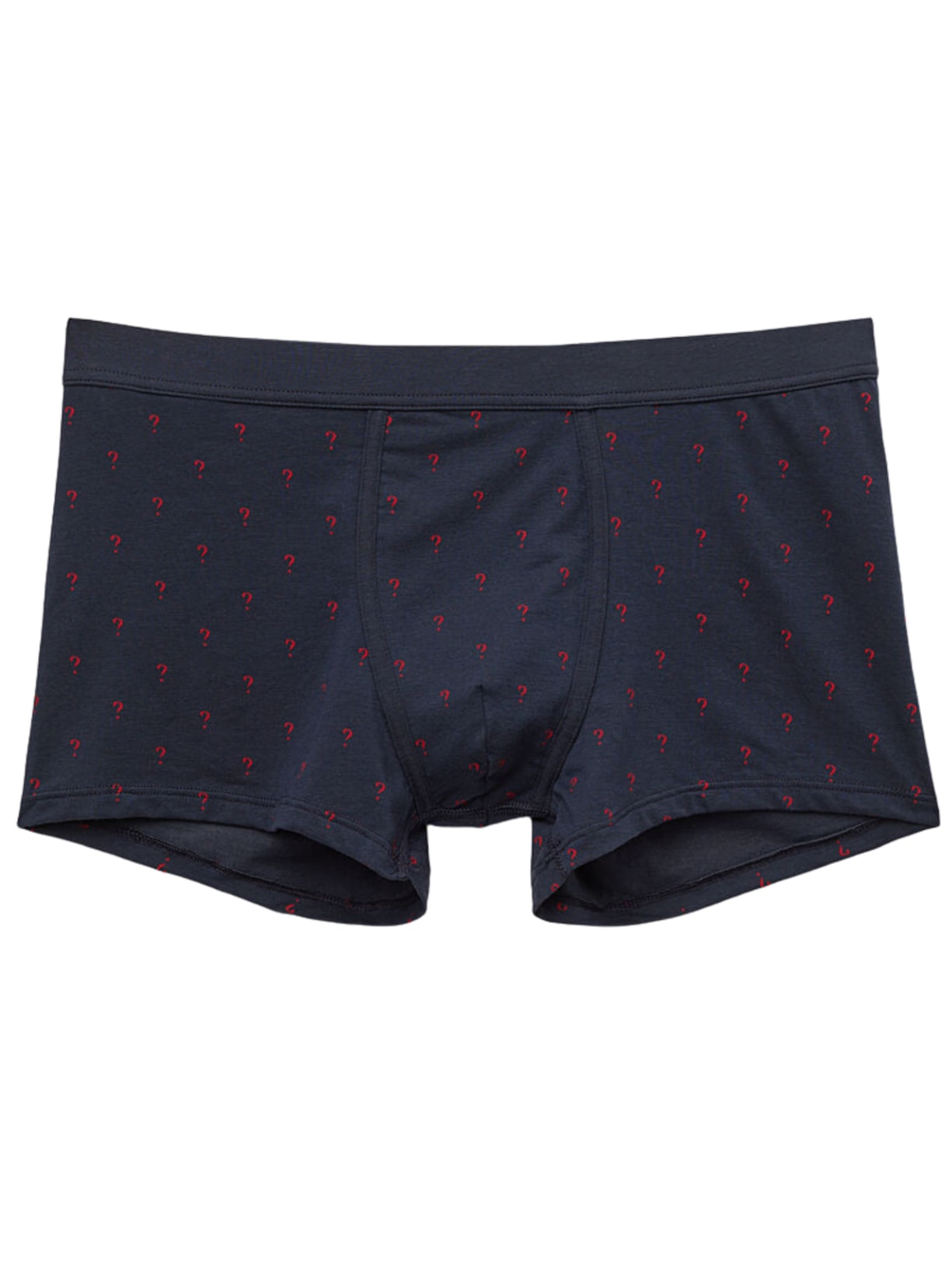 Cueca Boxer Em Algodão Com Estampa De Pontos De Interrogação - Preto