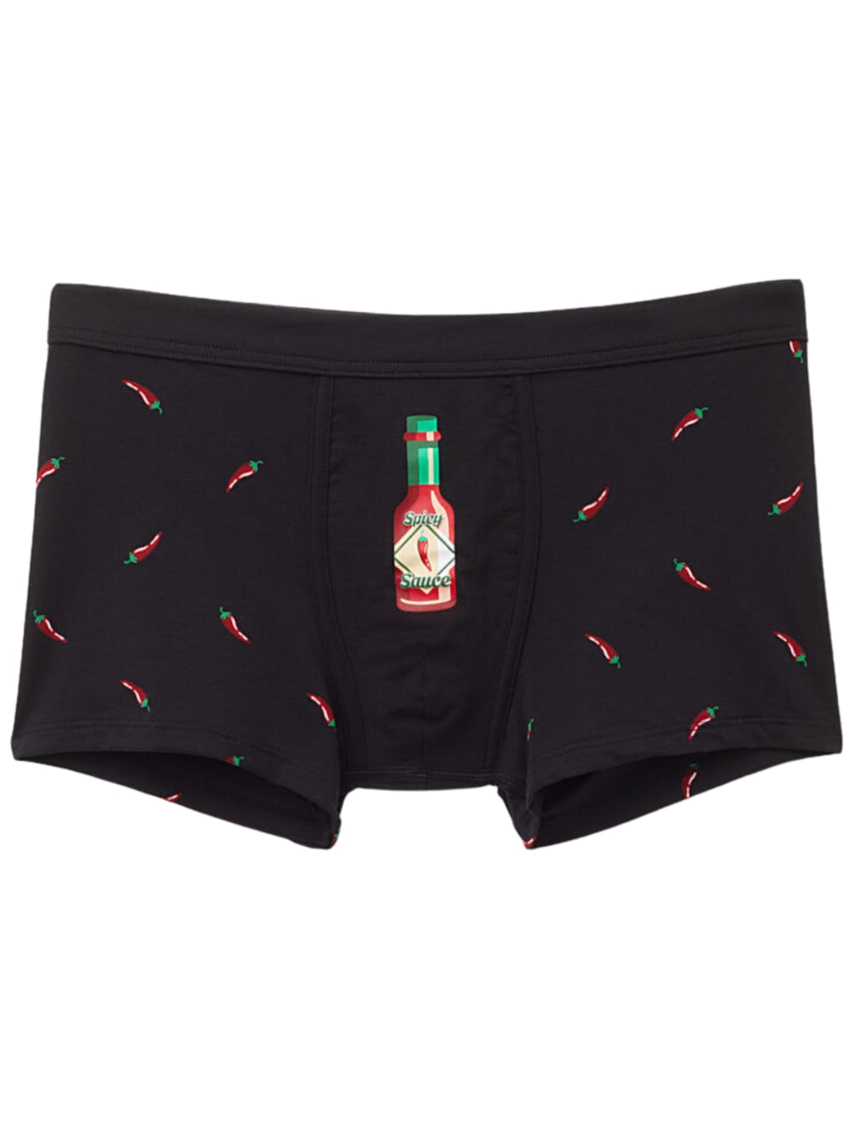 Cueca Boxer Em Algodão Com Estampa De Tabasco - Preto