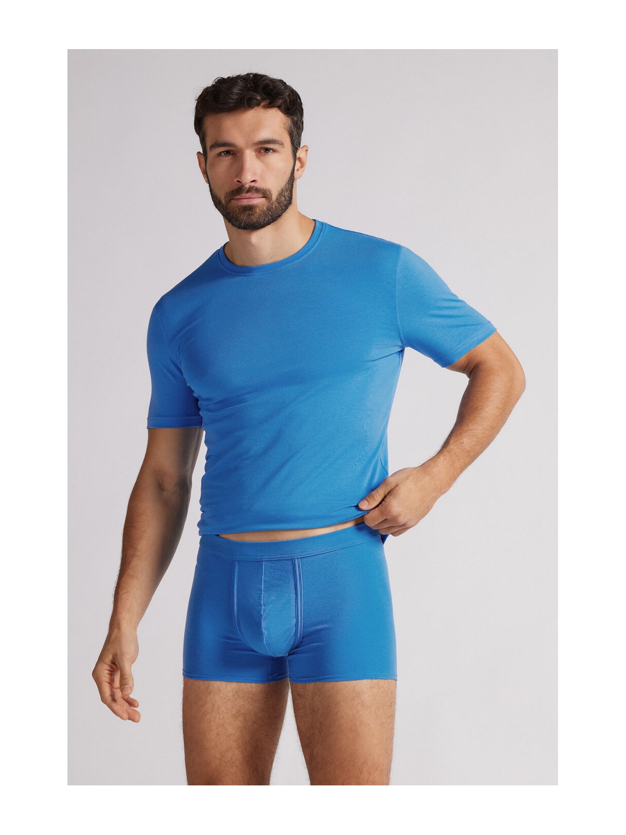 Cueca Boxer Em Algodão Natural Fresh Azul Intimissimi