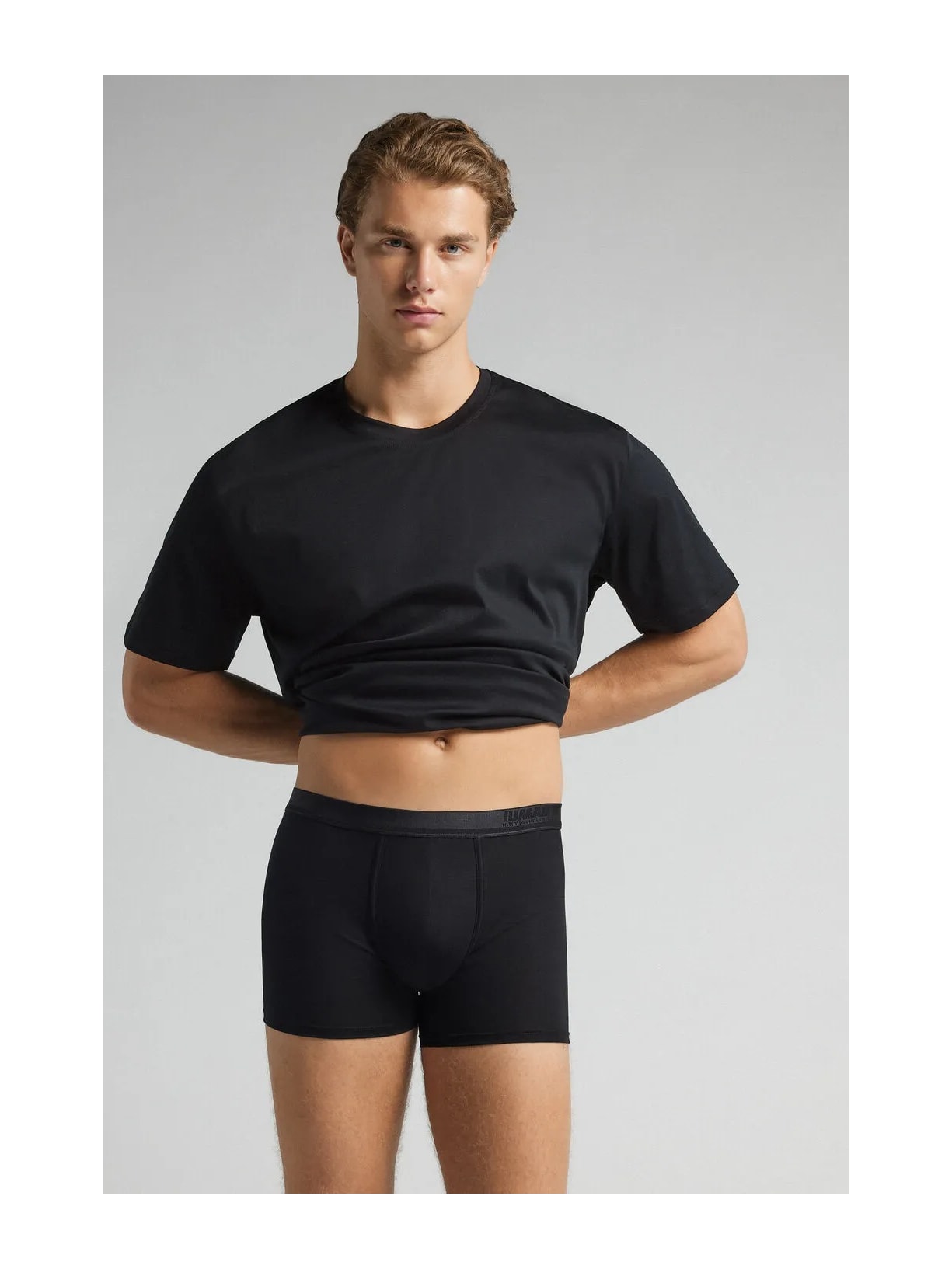 Cueca Boxer Em Algodão Premium Com Logótipo Preto Intimissimi