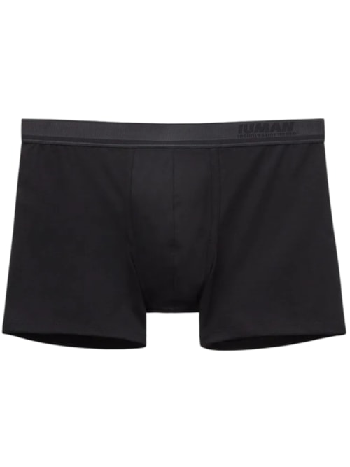 Cueca Boxer Em Algodão Premium Com Logótipo - Preto
