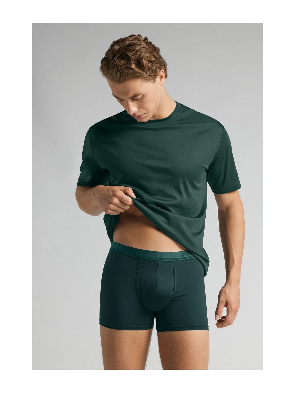 Cueca Boxer Em Algodão Premium Com Logótipo Verde Intimissimi