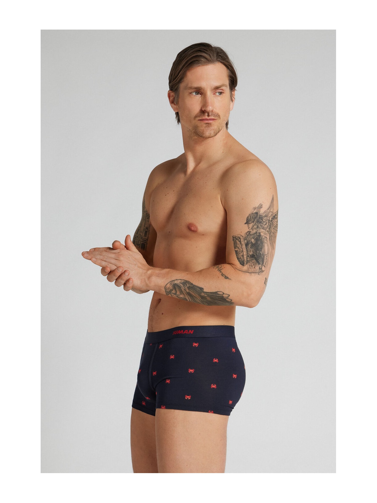 Cueca Boxer Em Algodão Superior Estampado Caranguejo Azul Intimissimi