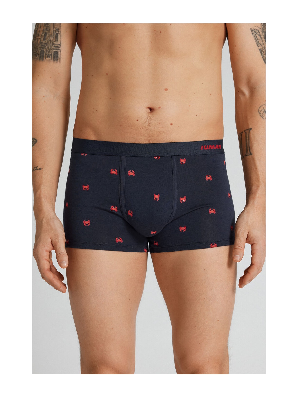 Cueca Boxer Em Algodão Superior Estampado Caranguejo Azul Intimissimi