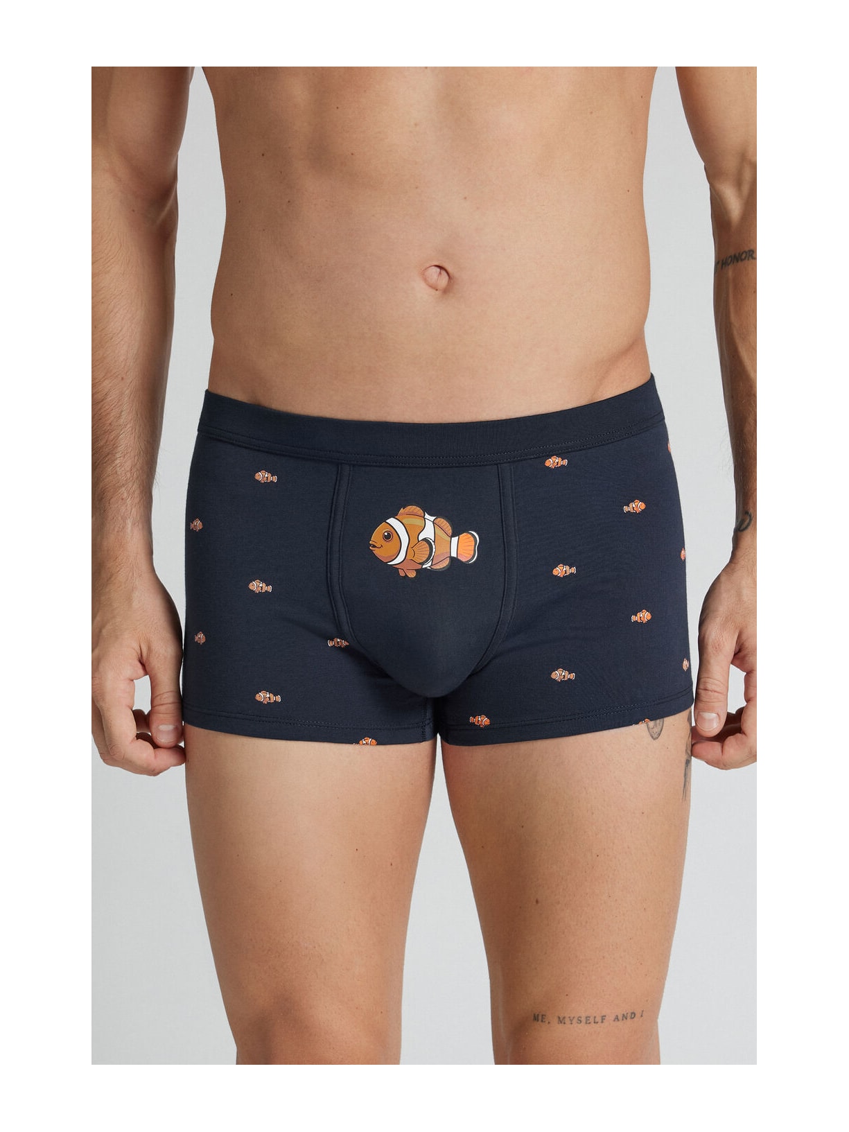 Cueca Boxer Em Algodão Superior Estampado Peixe-Palhaço Azul Intimissimi