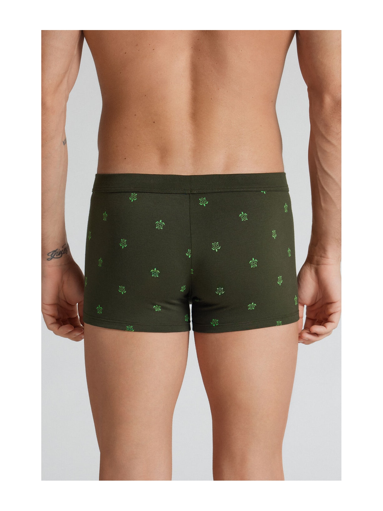 Cueca Boxer Em Algodão Superior Estampado Tartarugas Verde Intimissimi