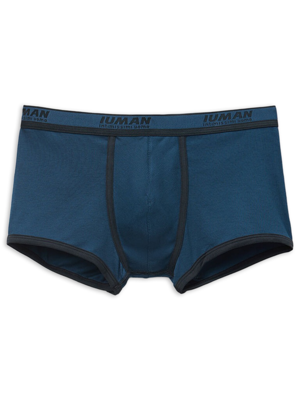 Cueca Boxer Em Algodão Supima Canelado - Azul