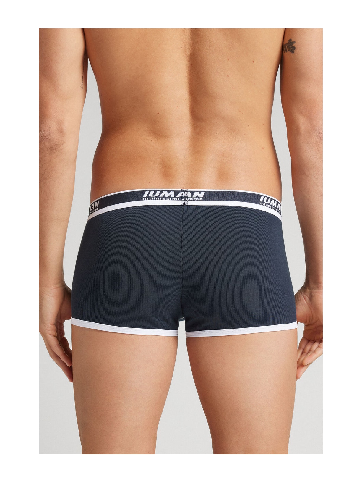 Cueca Boxer Em Algodão Supima Canelado Azul Intimissimi