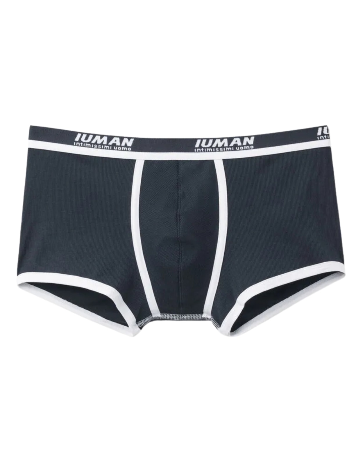 Cueca Boxer Em Algodão Supima Canelado - Azul