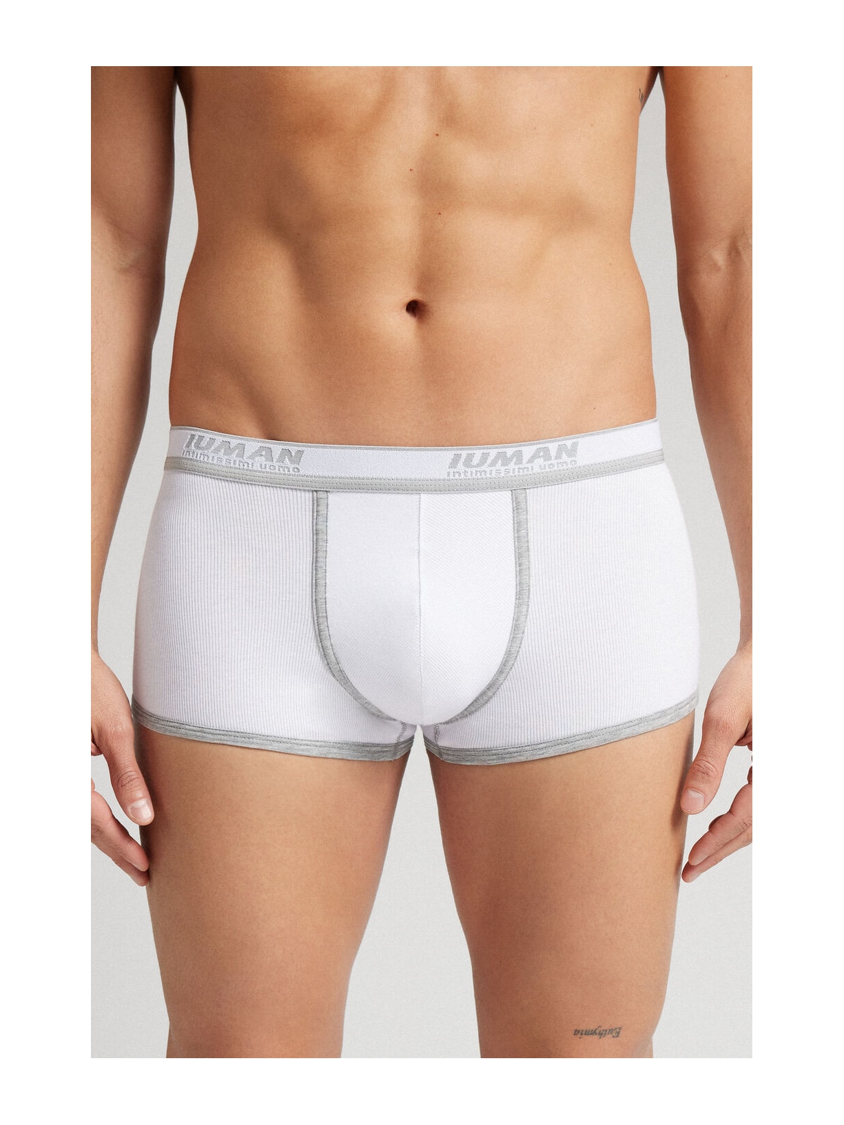 Cueca Boxer Em Algodão Supima Canelado Branco Intimissimi
