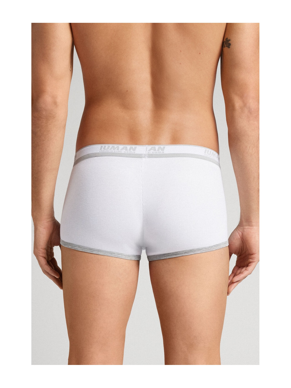Cueca Boxer Em Algodão Supima Canelado Branco Intimissimi