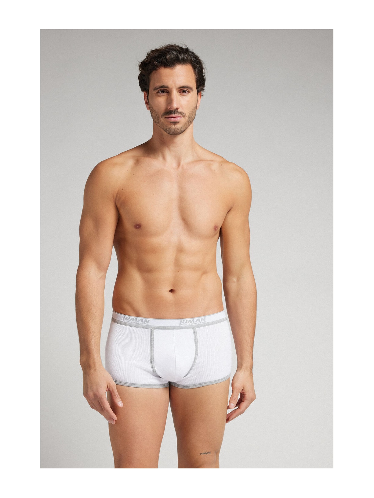 Cueca Boxer Em Algodão Supima Canelado Branco Intimissimi
