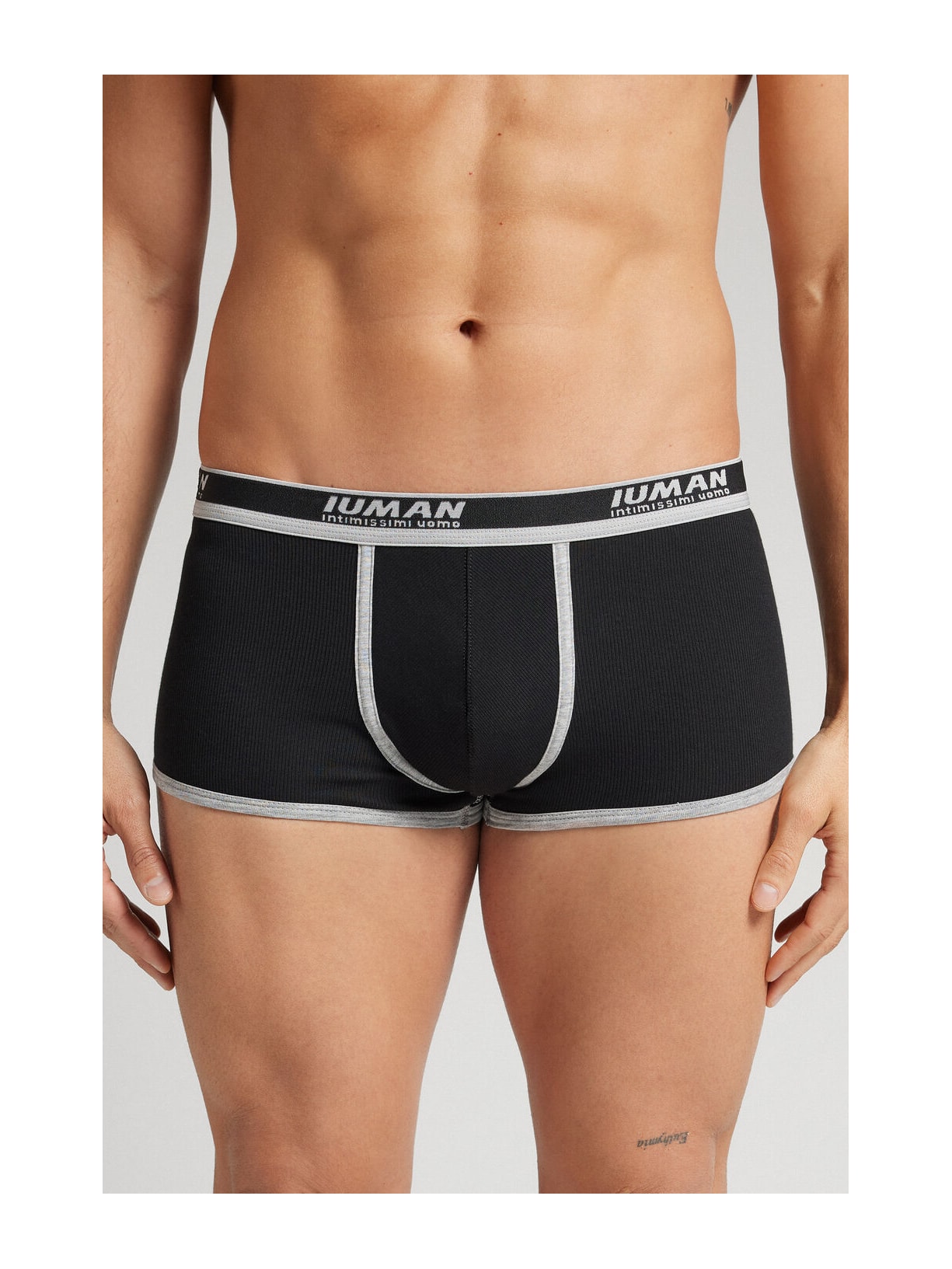 Cueca Boxer Em Algodão Supima Canelado Preto Intimissimi