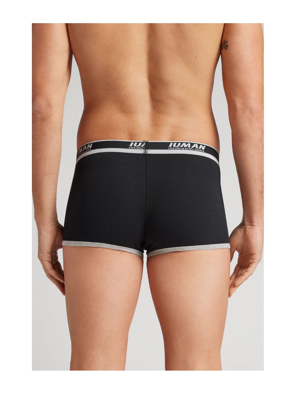 Cueca Boxer Em Algodão Supima Canelado Preto Intimissimi