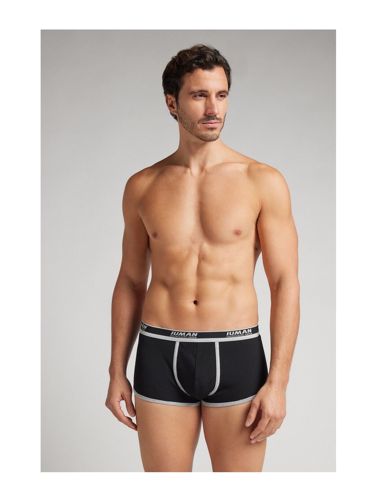 Cueca Boxer Em Algodão Supima Canelado Preto Intimissimi