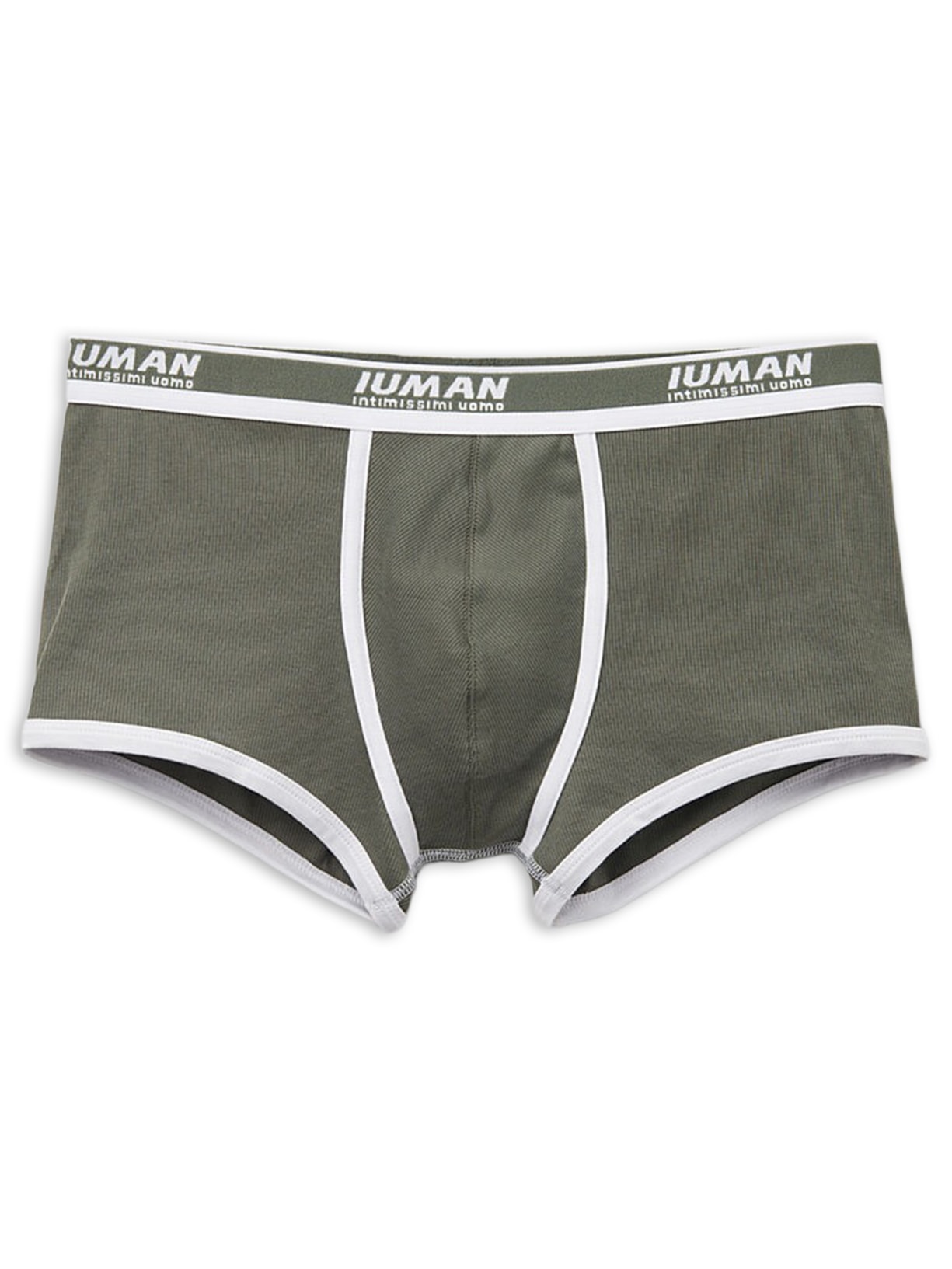Cueca Boxer Em Algodão Supima Canelado - Verde