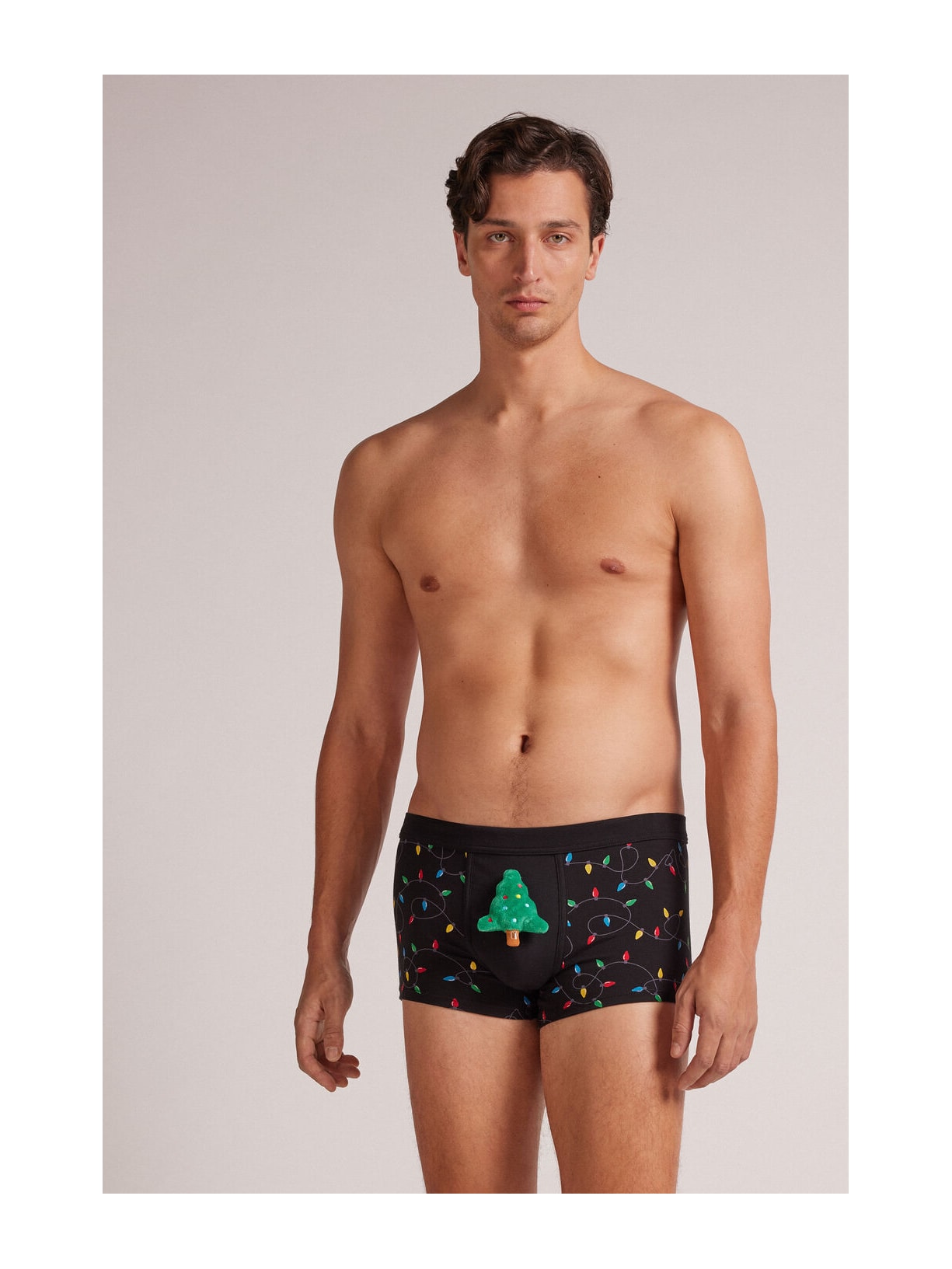 Cueca Boxer Em Algodão Supima Christmas Lights Preto Intimissimi