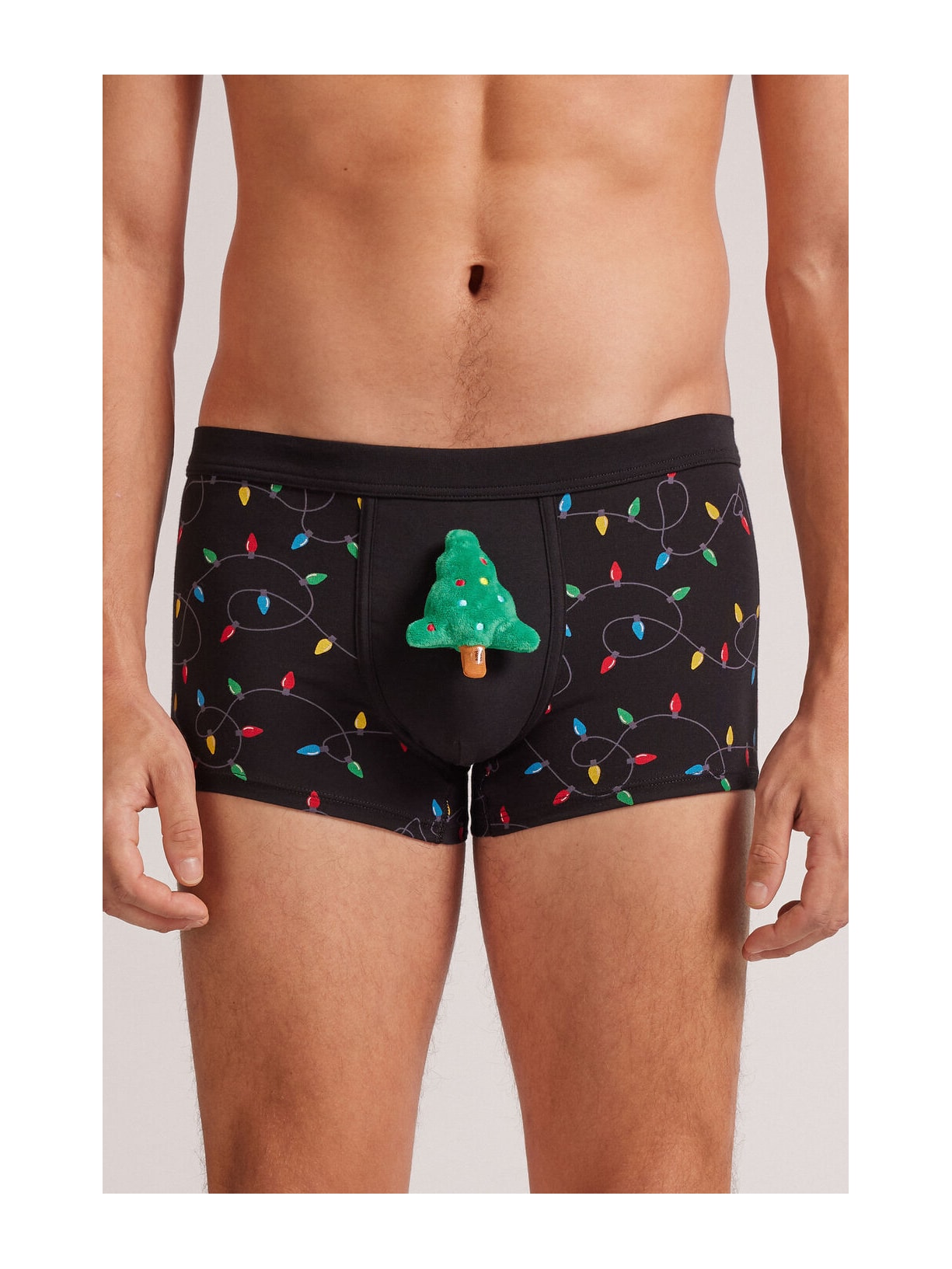 Cueca Boxer Em Algodão Supima Christmas Lights Preto Intimissimi