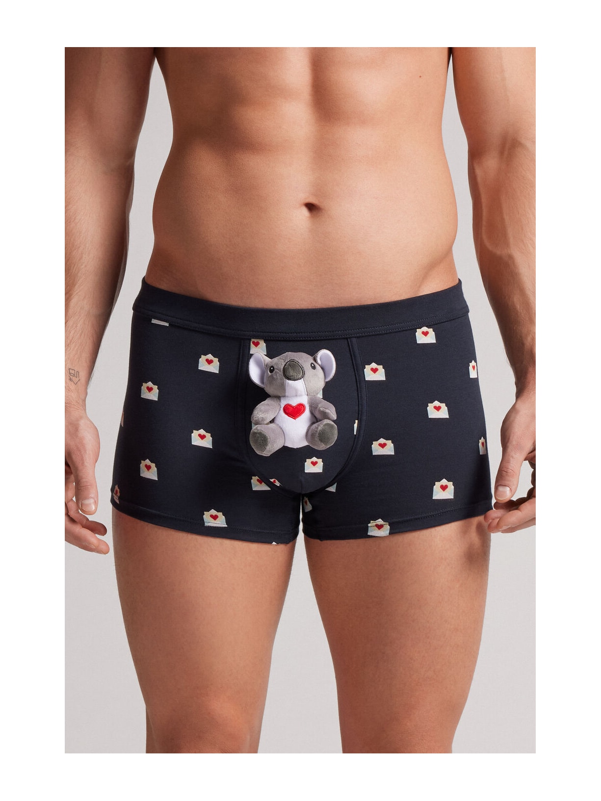 Cueca Boxer Em Algodão Supima Com Coala De Pelúcia Azul Intimissimi