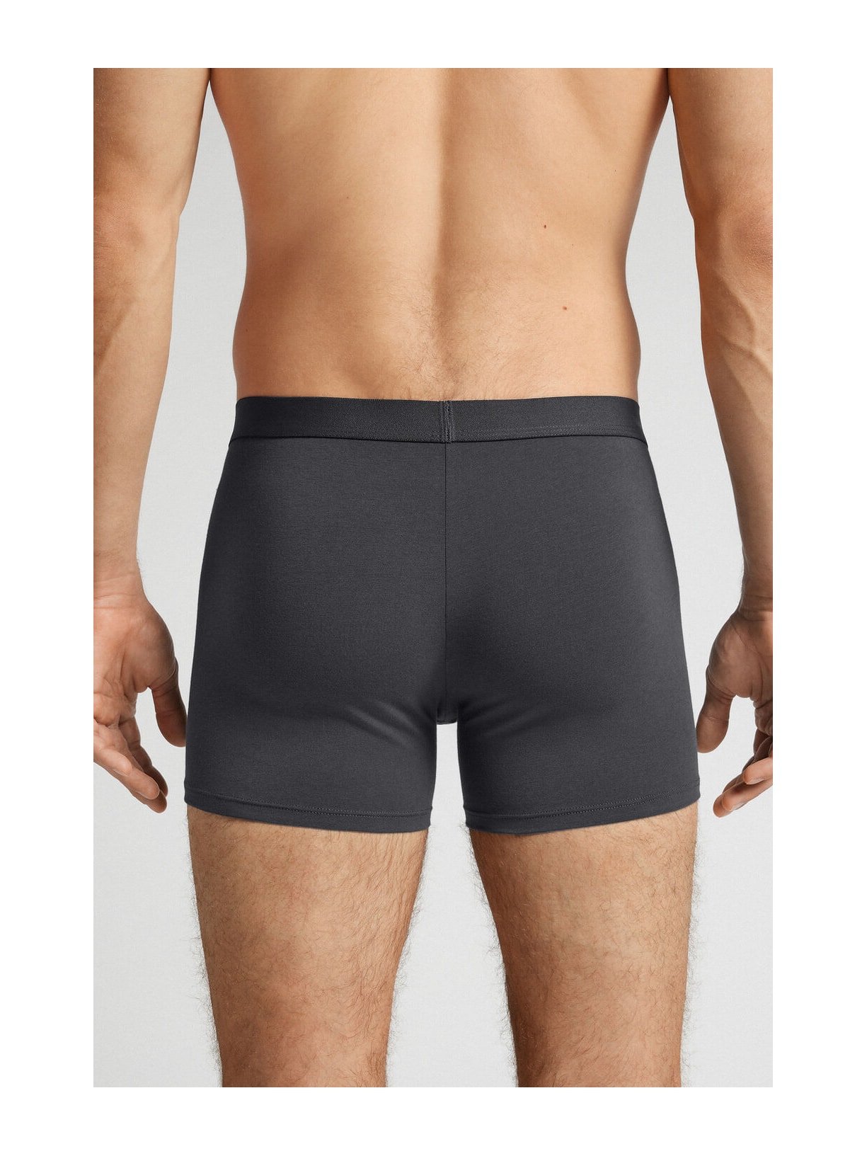 Cueca Boxer Em Algodão Supima Com Elástico Visível Cinza Intimissimi