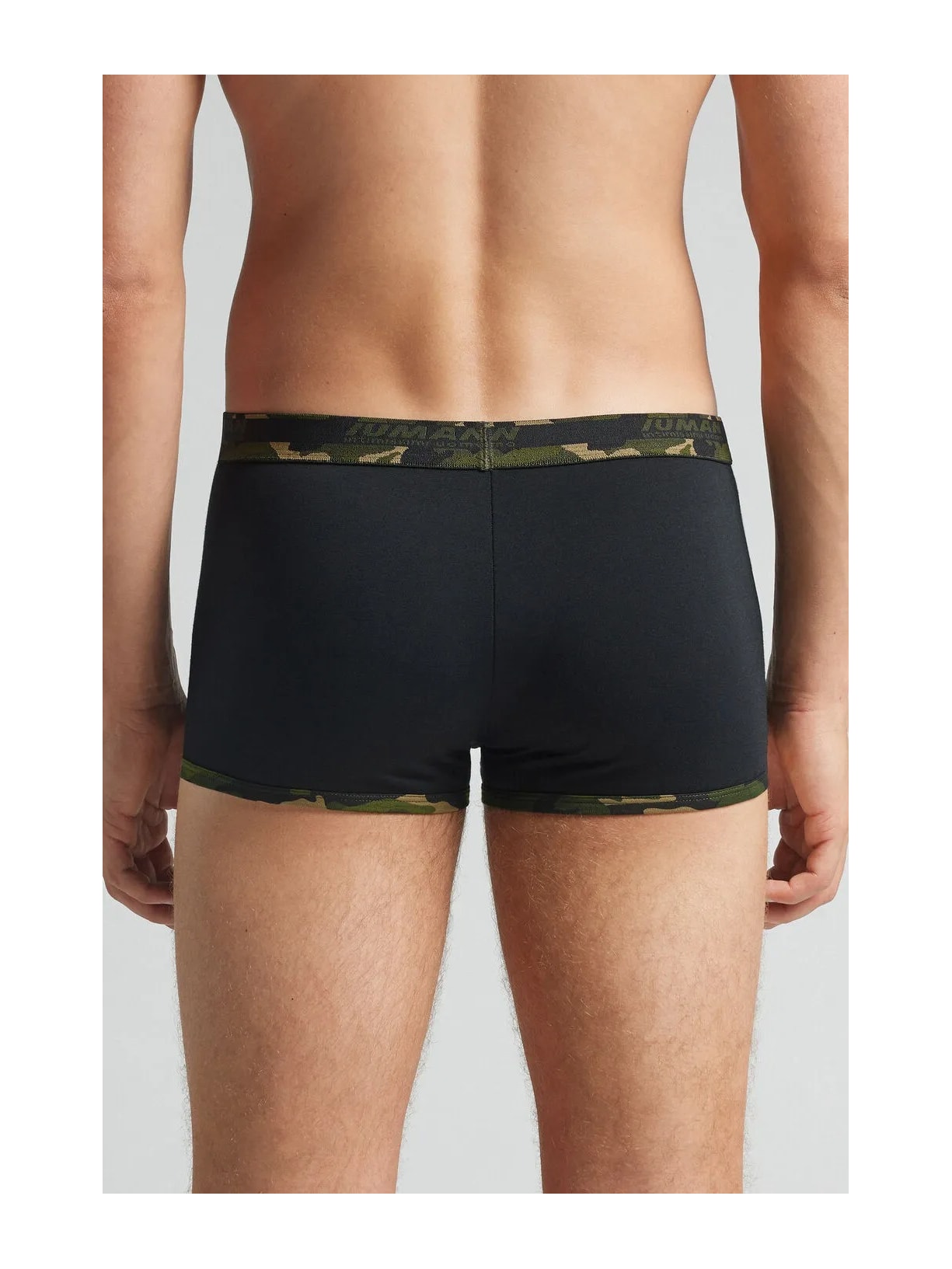 Cueca Boxer Em Algodão Supima Com Estampa Camuflada Preto Intimissimi
