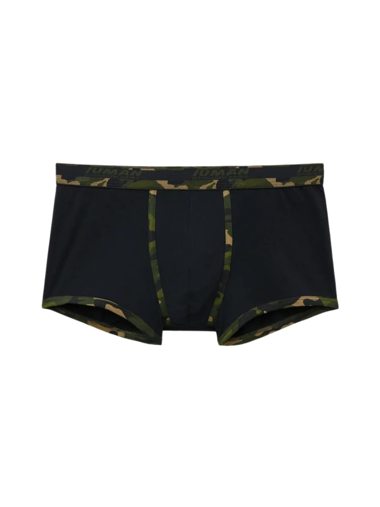 Cueca Boxer Em Algodão Supima Com Estampa Camuflada Preto Intimissimi