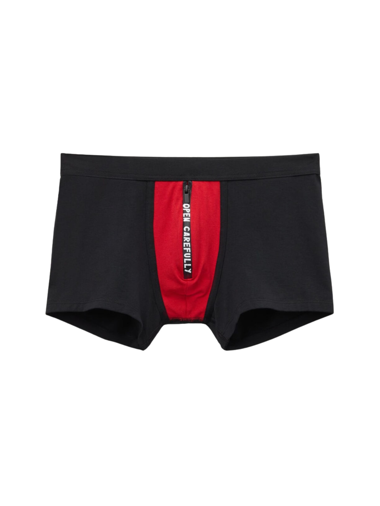 Cueca Boxer Em Algodão Supima Com Estampa Open Carefully - Preto