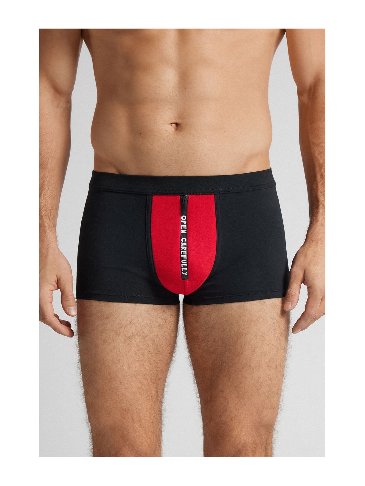 Cueca Boxer Em Algodão Supima Com Estampa Open Carefully Preto Intimissimi