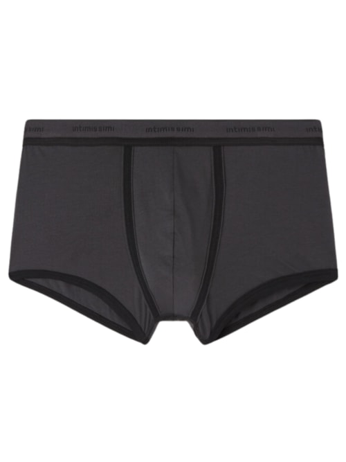 Cueca Boxer Em Algodão Supima Com Logotipo - Preto