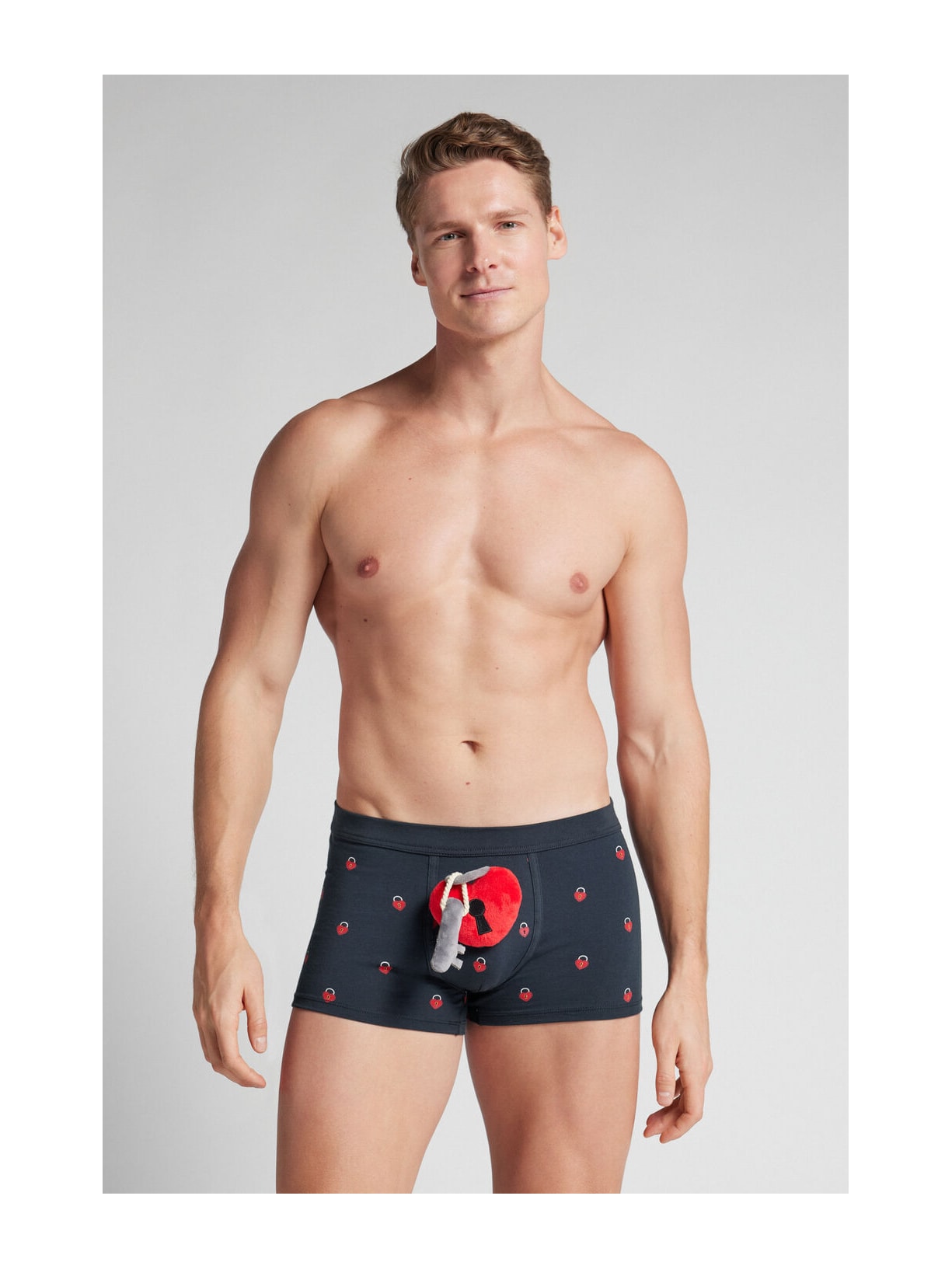Cueca Boxer Em Algodão Supima Com Pelucía Azul Intimissimi